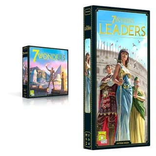 Repos Production - UNBOX NOW - 7 Wonders, Grundspiel, Kennerspiel des Jahres 2011, Strategiespiel, 3-7 Spieler, Ab 10+ Jahren, 30+ Minuten, Deutsch + 7 Wonders – Leaders, Erweiterung Deutsch