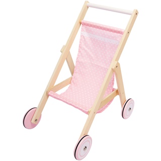 New Classic Toys - Holz-Puppenbuggy PLAYFUL in natur/rosa
