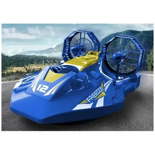 efaso RC-Boot A1 RC Hovercraft - Ferngesteuertes Luftkissenboot / Boot mit 2 Motoren, 2 Propeller, High Speed Motoren, Warnsignal bei schwachem Akku blau