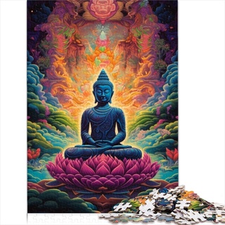 Kinderpuzzles Psychedelischer Buddha, 1000 Teile, Weihnachtspuzzles, Papppuzzles, Teenager ab 12 Jahren, Lernherausforderungsgröße (26 x 38 cm)