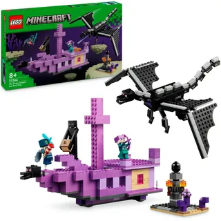 LEGO® Der Enderdrache und das Endschiff (21264), LEGO Minecraft Konstruktionsspielsteine, (657 St), Made in Europe bunt