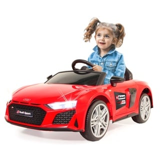 JAMARA 460915 Ride-on Audi R8 Spyder 18V Einhell Power X-Change – Li-Solo (ohne Akku und Ladegerät), Elektroauto für Kinder mit 2 Motoren, Sportlenkrad, Musik, USB, Bluetooth, Schnellwechsel-Akku, Rot