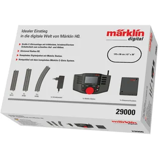 Märklin 29000 - Digital-Startpackung, Spur H0, Startset mit C-Gleis Schienen und Mobile Station