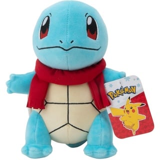 Pokémon PKW3102-20 cm Winter Plüsch - Schiggy mit Schal, offizielles Plüsch