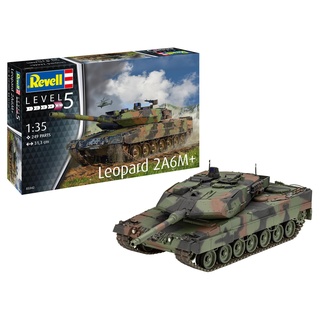 Revell Modellbausatz I Leopard 2 A6M+ I Detailreicher Level 5 Panzerbausatz I 250 Teile I Maßstab 1:35 I für Kinder und Erwachsene ab 13 Jahren, Mittel