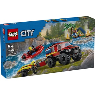 LEGO® City Feuerwehr 60412 Feuerwehrgeländewagen mit Rettungsboot