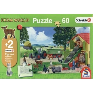 Puzzle - Farm World - 60 Teile mit 2 Schleich-Figuren