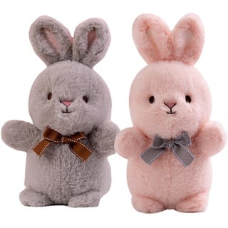 YouYuer Kuscheltier Hase,2PCS Osterhase Plüschtier,Plüschhase,Kuschelhase,Stoffhase Weiches Kuscheltier Hase Osterhase Puppe Geschenk für Kinder Mädchen