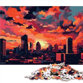 Erwachsenenpuzzle „Urban Sunset“, 1000-teiliges Weihnachtspuzzle, Papppuzzle für Teenager, herausfordernde Puzzlegröße (26 x 38 cm)