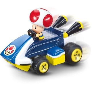 Carrera Mini RC Mario Kart mit Toad I Ferngesteuertes Auto ab 6 Jahren für drinnen & draußen I Mini Mario Kart Auto mit Fernbedienung zum Mitnehmen I Spielzeug für Kinder & Erwachsene