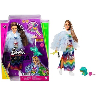 Mattel GmbH Anziehpuppe Mattel GYJ78 - Barbie Extra Puppe im Regenbogenkleid