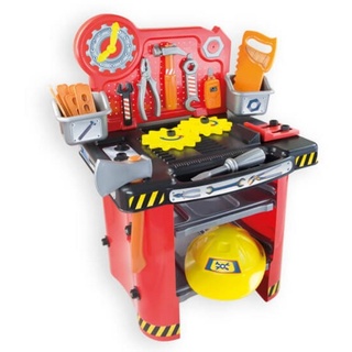 Mochtoys Spielwerkzeug Kinderwerkbank 10856, mit Kinderwerkzeug, Kinderhelm, Säge, Hammer bunt|gelb|grau|rot|schwarz