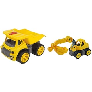 BIG - Power-Worker Maxi Truck - Kinderfahrzeug, geeignet als Sandspielzeug und für das Kinderzimmer & Power-Worker Mini Bagger - Baggerfahrzeug geeignet als Sandspielzeug und für das Kinderzimmer