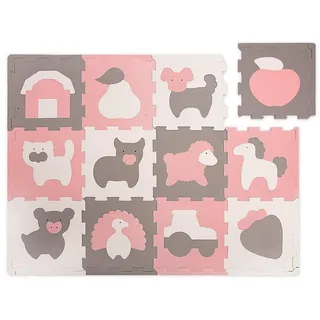 Hakuna Matte Spielmatte Puzzlematte für Babys 1,2x0,9m, 20% dickere Krabbelmatte, Spielmatte rosa Hakuna Matte