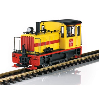 LGB 27631 – Gartenbahn Coca-Cola®, Rangierlok, Epoche III, mit Spitzenlicht, rot-gelbe Lok, Outdoor-Eisenbahn, Spur G