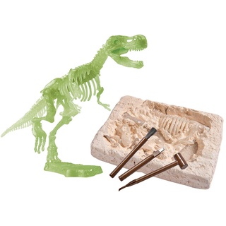 Simba 104342403 - Glow in The Dark T-Rex Ausgrabungsset, Skelett zum Ausgraben und Zusammenstecken, Werkzeuge inklusive
