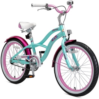 BIKESTAR Kinderfahrrad für Mädchen ab 6-7 Jahre | 20 Zoll Kinderrad Cruiser | Fahrrad für Kinder Mint | Risikofrei Testen