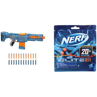 NERF Elite 2.0 Echo CS-10 Blaster – 24 NERF Darts & Nerf Elite 2.0 20er Dart Nachfüllpackung – enthält 20 Nerf Elite 2.0 Darts, kompatibel mit Allen Nerf Elite Blastern