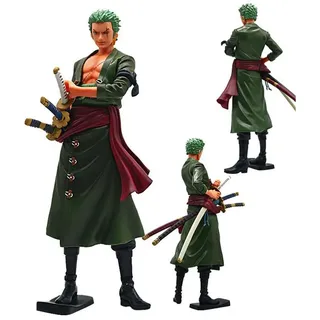 28 cm One Piece Anime Figur GK Roronoa Zoro Stehend Dreiklingen Manga Statue Actionfigur Sammlung Modell Kinderspielzeug Dekoration