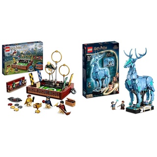 LEGO 76416 Harry Potter Quidditch Koffer, Spielzeug Set & 76414 Harry Potter Expecto Patronum, 2 in 1 Hirsch und Wolf Figur