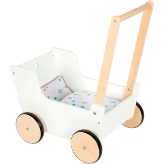 Puppenwagen SMALL FOOT "Little Button" weiß Kinder aus Holz