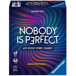 Ravensburger 26847 - Nobody is perfect Mini Edition - Kommunikatives Kartenspiel für die ganze Familie Spiel für Erwachsene und Jugendliche ab 14 Jahr