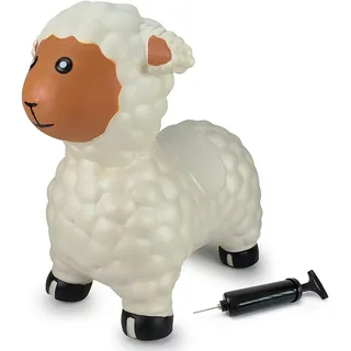 JAMARA Hüpftier Schaf mit Pumpe, fördert den Gleichgewichtssinn und die motorischen Fähigkeiten, robust und widerstandsfähig, BPA-Frei bis 50 kg, 460590, Weiß