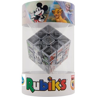 ThinkFun - 76545 - Rubik's Cube Disney 100 - Der Disney-Cube im exklusiven Platin-Look, zum 100 jährigen Disney-Jubiläum. Ein Sammlerstück und Denkspiel für Erwachsene und Kinder ab 8 Jahren