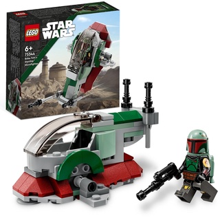 LEGO Star Wars Boba Fetts Starship – Microfighter Set, Modell aus Der Mandalorianer, baubares Spielzeug mit Flick-Shooter und verstellbaren Flügeln 75344