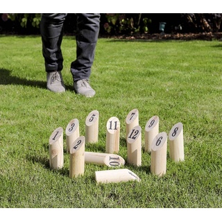 Haushalt International HI 66144 Finn Kubb Outdoor Spiel Geschicklichkeitsspiel aus Holz