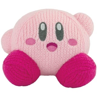 TOMY Nuiguru Knit Kirby Plush – winkender Kirby-Plüschtier – Häkelplüschtiere – Sammlerstück, gehäkelte Stofftiere – weiche, gemütliche Plüschtiere und Kirby Raumdekoration – 15,2 cm