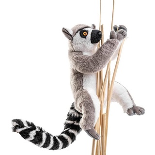 Uni-Toys Kuscheltier Katta-Lemur, mit/ohne Klett - Höhe 21 cm - Plüsch-Affe, Plüschtier, zu 100 % recyceltes Füllmaterial Mit Klettverschluss - 21 cm
