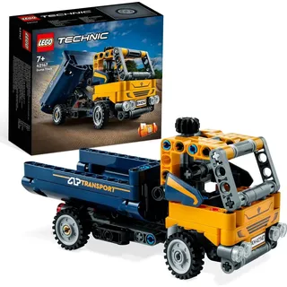 LEGO 42147 Technic Kipplaster Spielzeug, 2in1-Set mit Konstruktions-Modell und Bagger-Spielzeug, technisches Geschenk für Jungen und Mädchen ab 7... - Beige