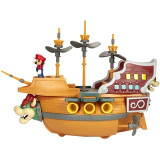 Nintendo Super Mario Deluxe Spielset - Bowser ́Schiff - inkl. 5 Figuren 6,5 cm & 4 Zubehör