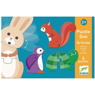 DJECO Puzzle DJ08175 Lernspiele: Puzzle duo/trio: Articulo Tiere, Puzzleteile