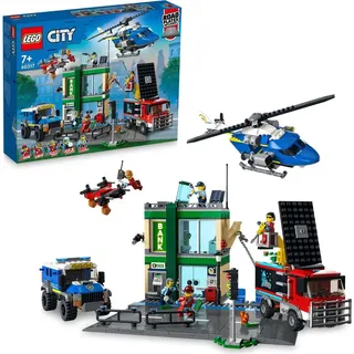 LEGO 60317 City Banküberfall mit Verfolgungsjagd mit Hubschrauber, Drohne und 2 LKWs, Polizei-Spielzeug für Kinder ab 7 Jahren, Abenteuerset