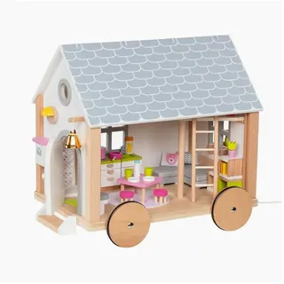 goki Puppenhaus Tiny House Hygge, (packung, 40-tlg), mit passendem Puppenhauszubehör bunt|weiß