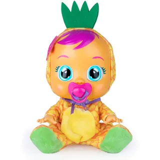 CRY BABIES 93829 Tutti Frutti Pia – Interaktive Babypuppe mit Ananasduft, echten Kullertränen und Babygeräusche; Geschenke für Mädchen & Jungen Puppe ab 2 Jahre