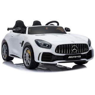 ES-Toys Kinder Elektroauto Mercedes GT R AMG, Zweisitzer, EVA-Reifen, 2x 35W weiss