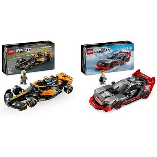 LEGO Speed Champions McLaren Formel 1 Rennwagen 2023 & Speed Champions Audi S1 e-tron Quattro Rennwagen Set mit Auto-Spielzeug zum Bauen
