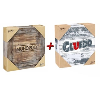 Monopoly Holz Sonderedition + Cluedo Rustikal Bundle Brettspiel Gesellschaftsspiel