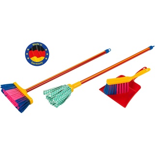 Theo Klein 6125 Pure Fresh Mop Set I 4-Piece colourful cleaning set I with Mop , Broom , Hand Brush and Dustpan , Toys for Children Aged 3 and over