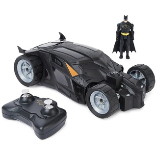 DC Comics Spin Master - Batman Batmobile mit Fernsteuerung (2,4 GHz), einfach zu Fahren, kompatibel mit den Batman-10cm-Figuren, mit Batman-Figur, Maßstab 1:20, ab 4 Jahren