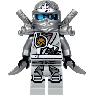 LEGO Ninjago: Minifigur Titanium Zane (silberner Ninja) mit Schulterrüstung und zwei Katanas (Schwerter) NEUHEIT 2015