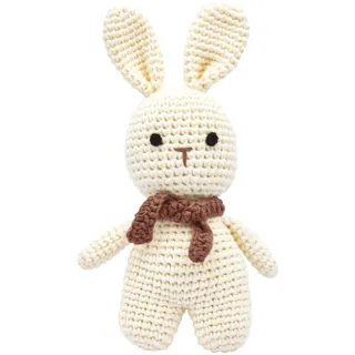 Handgestrickter Hase gehäkelt aus Baumwolle Spielzeug 18 cm