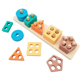 XDeer Lernspielzeug Montessori Spielzeug,Stapel und Sortierspielzeug,Holzspielzeug, Bausteine Spielzeug Lernspielzeug als Geschenke für Kleinkinder lila