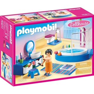 Playmobil® Konstruktions-Spielset Badezimmer (70211), Dollhouse, (51 St), Made in Germany bunt