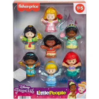 Fisher-Price HJW75 - Little People Disney Princess Spielzeug, Set mit 7 Figuren für Klein- und Vorschulkinder für Rollenspiele ab 18 Monaten