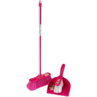 Theo Klein 6351 Barbie 3-Piece Classic Brush Set I Children's Broom, Hand Brush and Dustpan in Barbie look I Toys for Children Aged 3 and over
