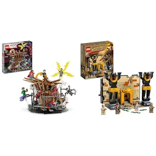 LEGO 76261 Marvel Spider-Mans großer Showdown, Spider-Man & 77013 Indiana Jones Flucht aus dem Grabmal Konstruktionsspielzeug